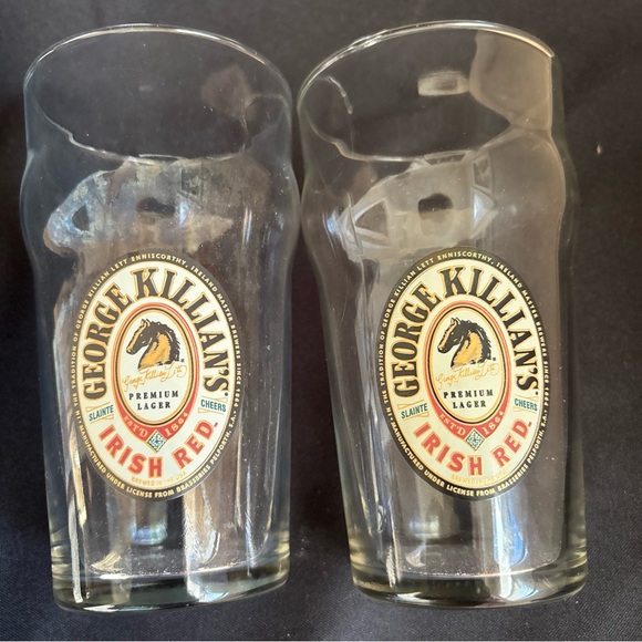 2 George Killian's Irish Red Premium Lager Pint Beer Glasses Special Edition! - Picture 7 of 7